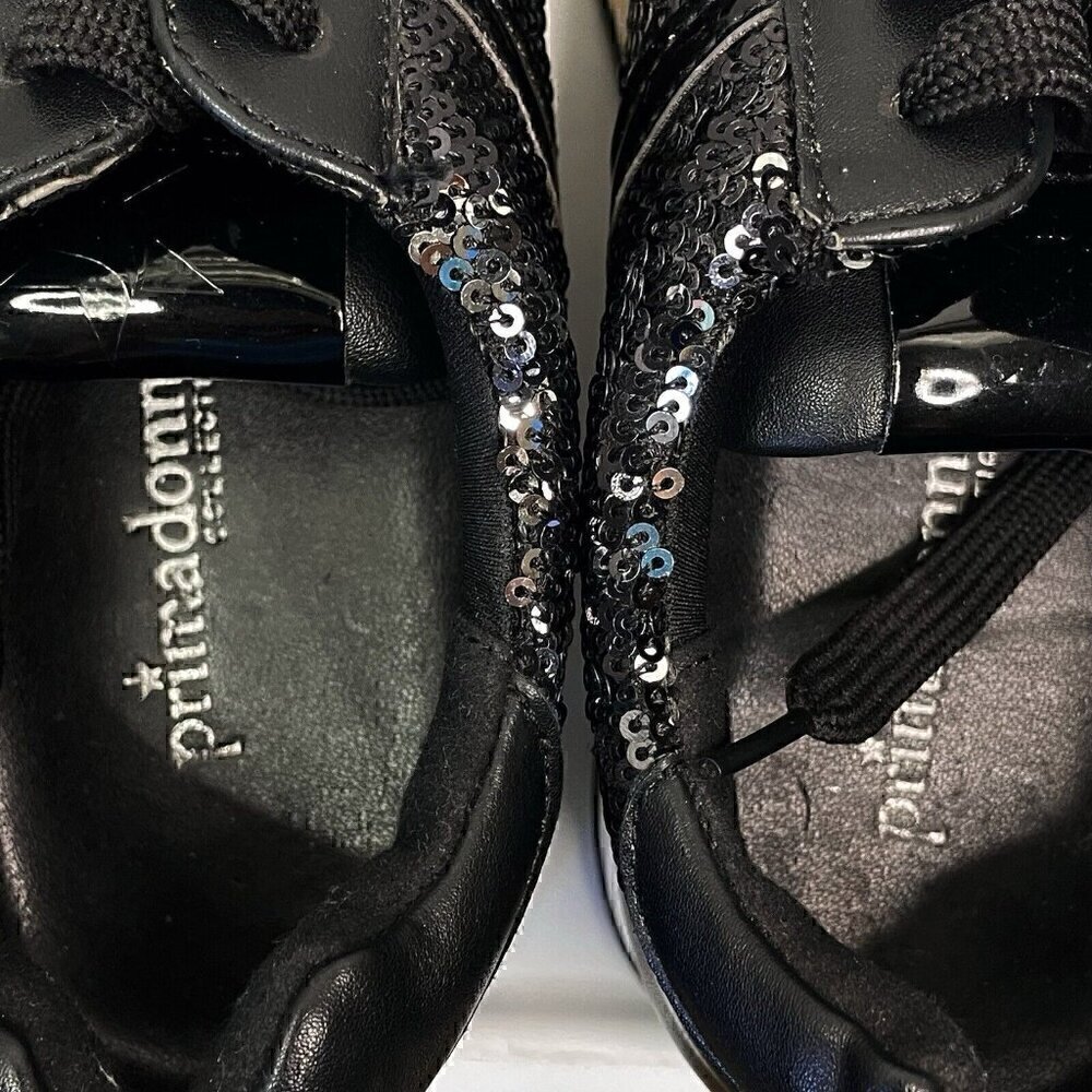 Sequins Sparkly Black & White Fashion Sneakers Primadonna Women’s 7.5 Leather - Picture 5 of 14